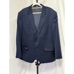 Saddlebred Mens 2 Button Blue Blazer Poly Blend Motion‎ Stretch Jacket Size 46S
